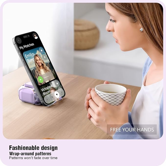 wenew Compatible with AirPods Pro 3 Generation (2025) Case Cover with Phone Stand, Cleaning Kit, Lanyard, Compatible with Magsafe, Magnetic Automatic Lock iPod Pro 3 Case (Purple 2, AirPods Pro 3)