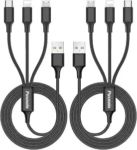 Puxnoin Multi Charging Cable, 6FT 2Pack Multi Charger Cable