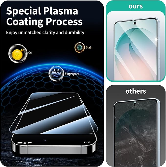 3+3+1-Pack, Screen Protector and Camera Lens Protector for Samsung Galaxy S26 with Installation Alignment Aid, Tempered Glass Film, Impact-Protection, HD, Anti-Scratch, 9H Hardness
