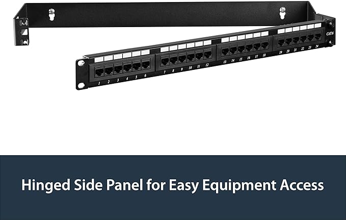 StarTech.com 1U Hinged Wall Mount Patch Panel Bracket - 6 inch Deep - 19" Patch Panel Swing Rack for Shallow Network Equipment- 17lbs
