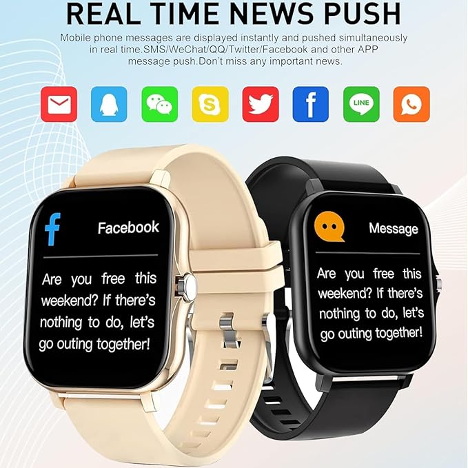 Smart Watch, 1.81" Upgraded Full Touchscreen Smart Watch for Android iPhones with Heart Rate Blood Pressure Monitor, Multiple Sports Fitness Tracker with Smart Watches for Women Men (Black)