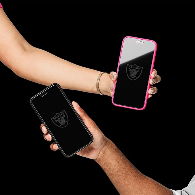 NFL Las Vegas Raiders Clear Screen Protector - for iPhone 14 Plus,13 Pro Max - with Disappearing Logo - Scratch-Resistant and Easy-to-Install Screen Protectors (Includes Installation Tray)