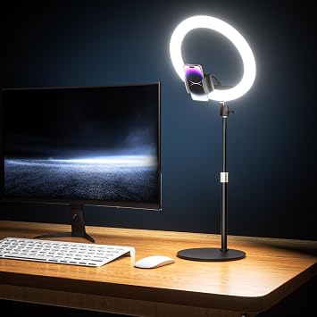 UBeesize 12" Desk Ring Light with Stand & Phone Holder - Adjustable Studio Light for Photography，Zoom Meetings, YouTube, TikTok, Live Streaming