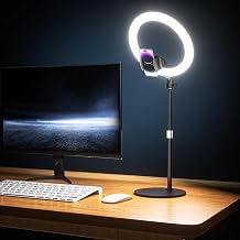 UBeesize 12" Desk Ring Light with Stand & Phone Holder - Adjustable Studio Light for Photography，Zoom Meetings, YouTube, TikTok, Live Streaming - Image 1