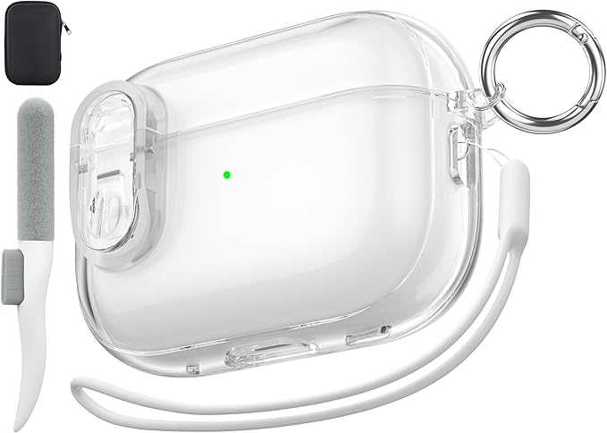 Valkit Compatible AirPods Pro Case, Clear with Cleaner Kit, Soft TPU Protective Cover, Shockproof, for AirPods Pro Gen 2/1st Gen