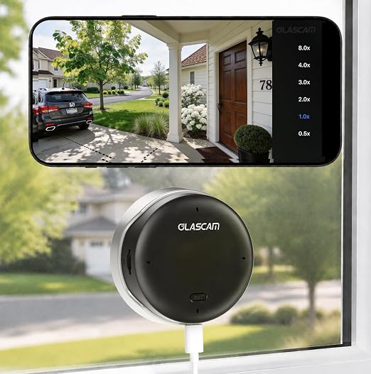 3MP 2K Window Camera, Indoor Security Camera UltraColor Night Vision, WiFi 6 Dual Band 2.4GHz/5GHz, AI Human Detection, 105° Wide View, 24/7 Recording, Glass Mount No Drill with First Month Cloud