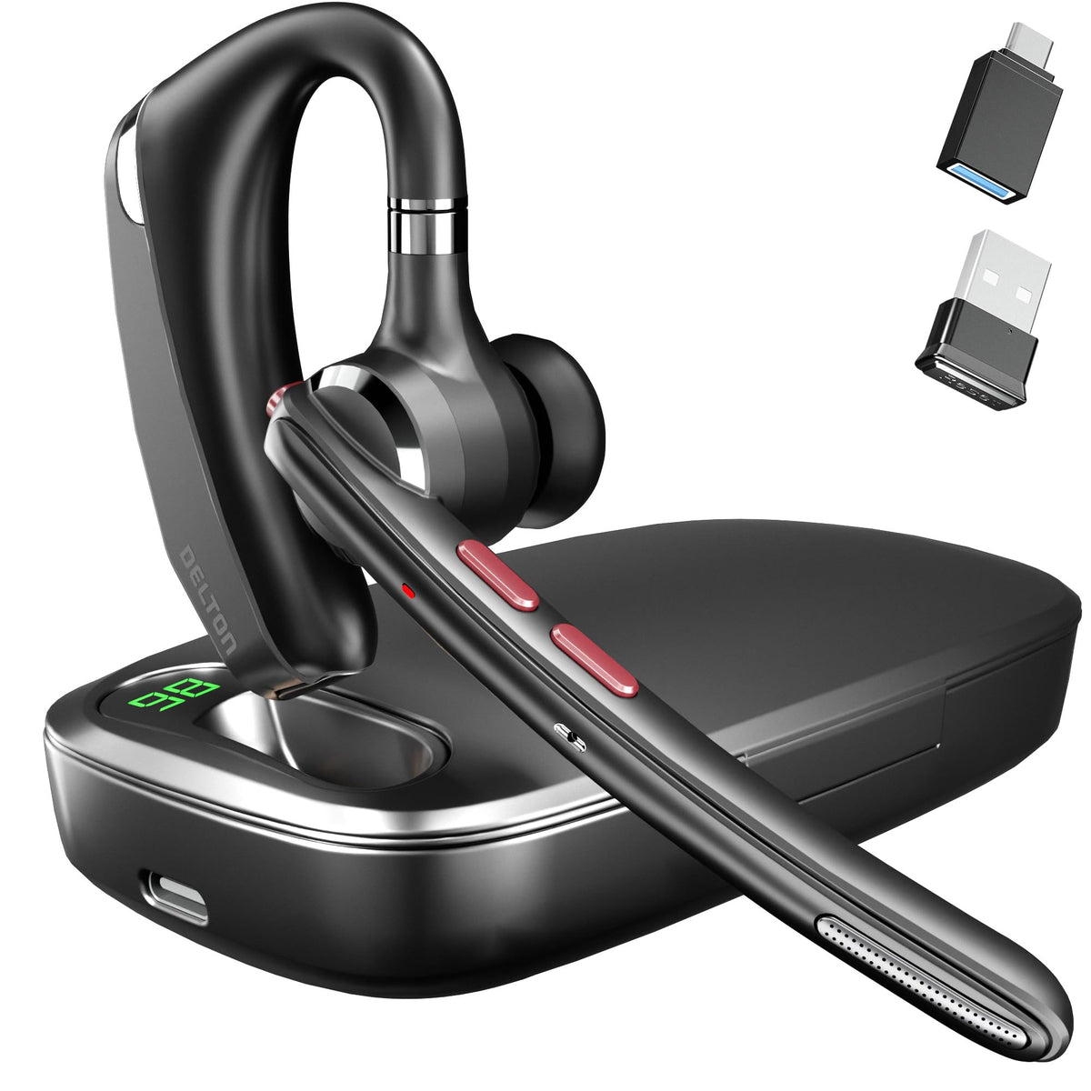 Delton 95X Bluetooth Mono Computer Headset with Charging Case