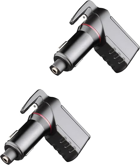 Ztylus Stinger Car Emergency Tool, Spring-Loaded Window Breaker, Car Safety Hammer, Seatbelt Cutter and Window Glass breaker, Car Escape Tool, USB Car Charger, 2 USB Ports Max 2.4A (2 pcs Black Combo)