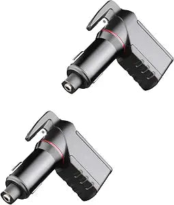 Ztylus Stinger Car Emergency Tool, Spring-Loaded Window Breaker, Car Safety Hammer, Seatbelt Cutter and Window Glass breaker, Car Escape Tool, USB Car Charger, 2 USB Ports Max 2.4A (2 pcs Black Combo)