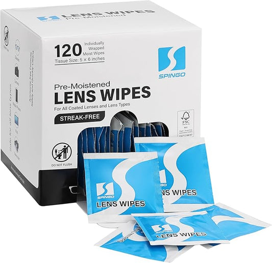 Lens Wipes for Eyeglasses, Pre-moistened Individually Wrapped Glasses Cleaner Wipes, Lens Cleaner Wipes for Sunglasses, Camera Lens, Goggles and Other Optical Lenses. (120 Count)