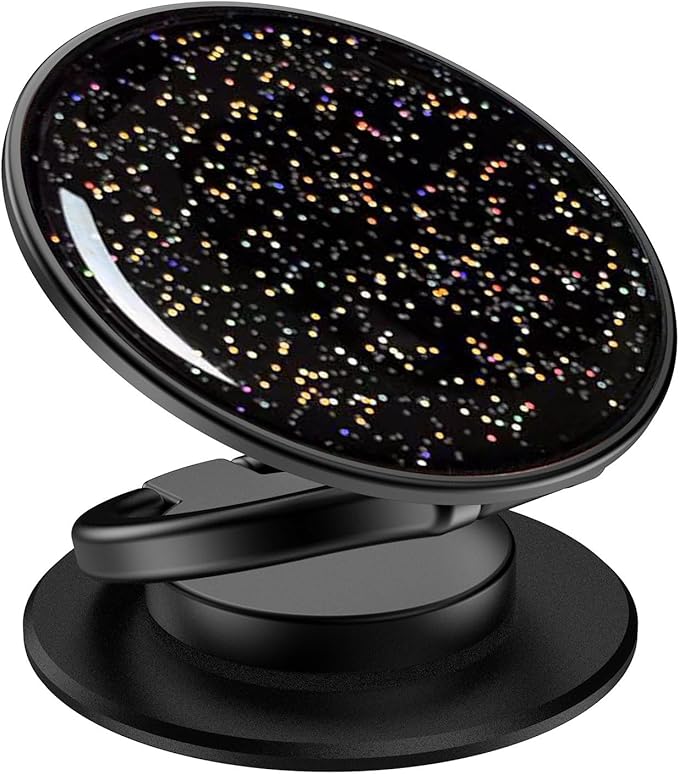 Phone Grip Holder, Phone Ring Holder Finger Kickstand, Adjustable Metal Cell Phone Rings Gripper Stand Work with Magnetic Car Mount for iPhone Samsung &Other Phones - Sky Black