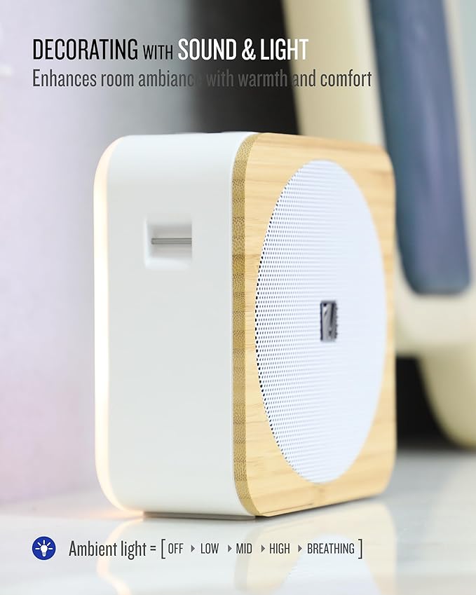 Soundfreaq Sound Spot II SFQ-18: Portable Bluetooth Speaker with Powerful Bass, Nature Sounds, Ambient Light, and Speakerphone (White)