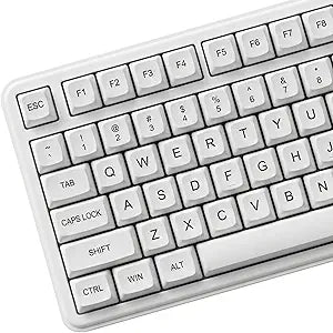 120 Keys PBT Dye Sublimation Keycaps, White Minimalist Milk Style Keycap Set, XDA Profile Custom Keycaps for Mechanical Keyboard 60% 65% 75% 100% Cherry MX Switches