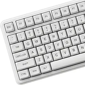 120 Keys PBT Dye Sublimation Keycaps, White Minimalist Milk Style Keycap Set, XDA Profile Custom Keycaps for Mechanical Keyboard 60% 65% 75% 100% Cherry MX Switches