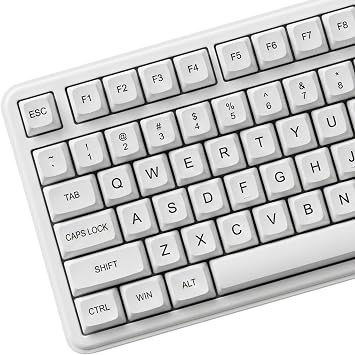 120 Keys PBT Dye Sublimation Keycaps, White Minimalist Milk Style Keycap Set, XDA Profile Custom Keycaps for Mechanical Keyboard 60% 65% 75% 100% Cherry MX Switches