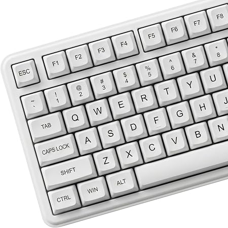 120 Keys PBT Dye Sublimation Keycaps, White Minimalist Milk Style Keycap Set, XDA Profile Custom Keycaps for Mechanical Keyboard 60% 65% 75% 100% Cherry MX Switches
