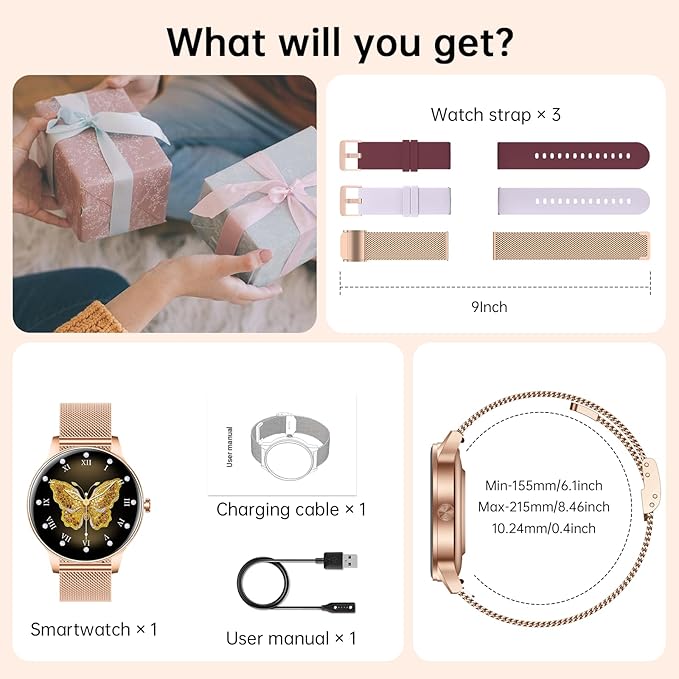 Smart Watch for Women(Answer/Make Calls), 1.27" HD Screen Fitness Tracker with Heart Rate/Sleep Monitor, 130+ Sport Modes IP68 Waterproof Activity Tracking, Smartwatch for Android Phones iPhone
