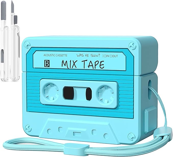 AirPods Pro 2 Case Cover, KOREDA Funny Cassette Tape Design Case for Airpods Pro 2nd Generation/1st Generation (2023/2022/2019), Cute Cartoon Fashion Silicone Protective Case for Women Men