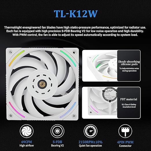 Thermalright Mjolnir Vision 360 ARGB White AIO CPU Liquid Cooler,IPS LCD Screen with 320 * 240 Resolution,for AM4/AM5 and LGA1700/1851,’3.5 inch’Magnet-Absorbent LCD Screen for Images