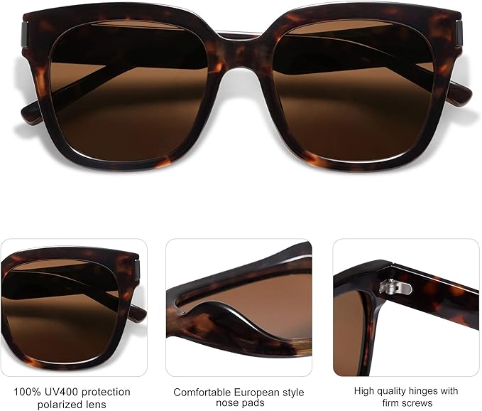 SOJOS Polarized Sunglasses for Women Men Trendy Square Large Sun Glasses SJ2149
