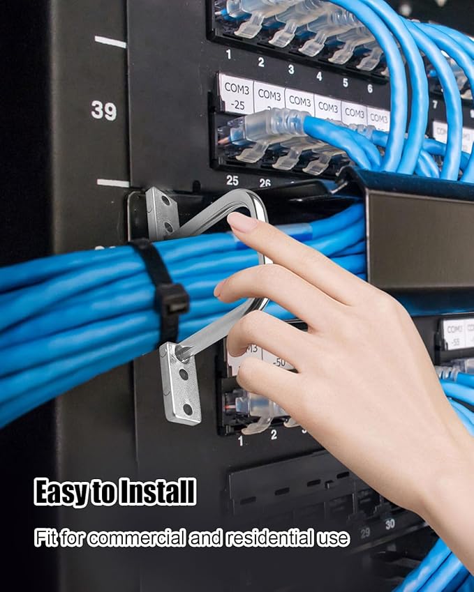 25Pcs 2 Inch D Rings, Aluminum Heavy Duty Distribution Rings for Managing and Organizing Electric Cables Wires, Silver