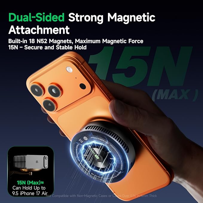 Black Shark Magnetic Car Phone Holder+ Wireless Charger with Cooling Fan