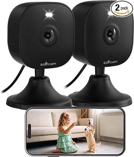 2K Cameras for Home Security, Plug-in Security Camera Outdoor/Indoor w/Color Night Vision&Motion Detection for Baby/Pet/Vehicle Monitor, 5G/2.4GHz Dog Camera w/2-Way Audio/Cloud&SD Card Storage