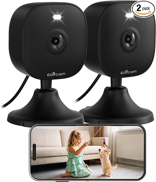2K Cameras for Home Security, Plug-in Security Camera Outdoor/Indoor w/Color Night Vision&Motion Detection for Baby/Pet/Vehicle Monitor, 5G/2.4GHz Dog Camera w/2-Way Audio/Cloud&SD Card Storage