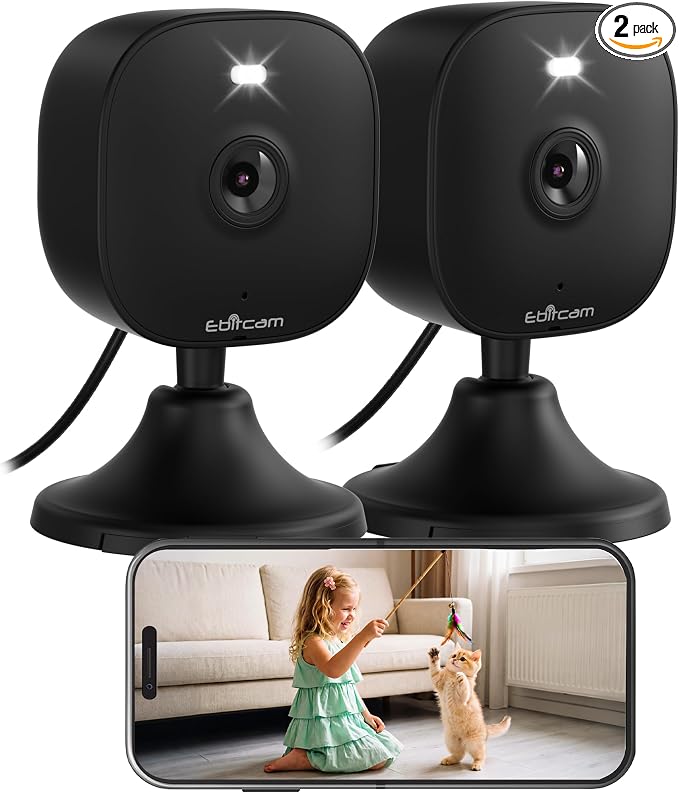 2K Cameras for Home Security, Plug-in Security Camera Outdoor/Indoor w/Color Night Vision&Motion Detection for Baby/Pet/Vehicle Monitor, 5G/2.4GHz Dog Camera w/2-Way Audio/Cloud&SD Card Storage