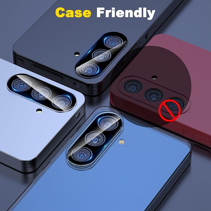 YWXTW 3 Pack Camera Lens Protector for Samsung Galaxy S25 Plus 6.7 Inch, 9H Tempered Glass Ultra HD [No Impact on Night Shots] S25 Plus Lens Protector, Anti-Scratch No Bubbles