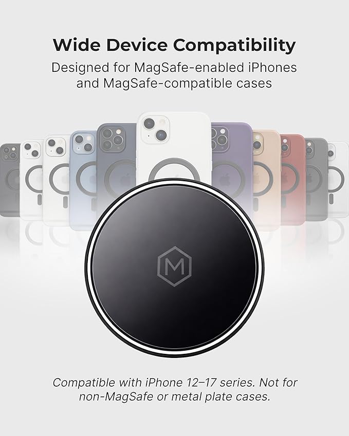 Mag Switch Qi2 Wireless Car Charger Gooseneck Mount, 15W Fast Charger with Built in on/Off Switch for Smarter Charging, Strong N52 Magnets, Compatible with iPhone 14/15/16/17/Galaxy