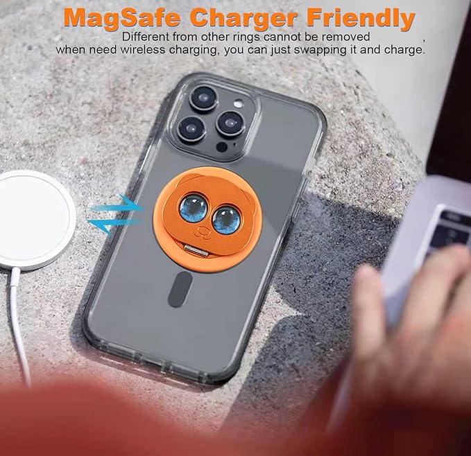 Magnetic Phone Ring for MagSafe Grip with 360° Rotation & Strong Magnet Phone Ring Holder Grip– Universal Compatible with iPhone 17/16/15/14/13 Pro Max Mag Safe Accessories Android