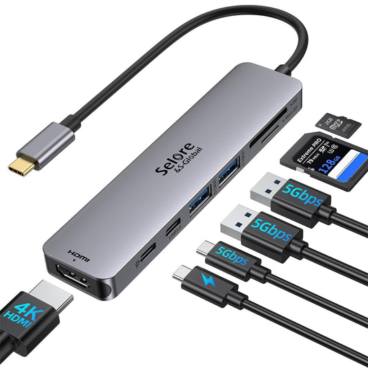 Selore USB C Hub HDMI Adapter for MacBook Pro/Air/Neo, USB C Donle