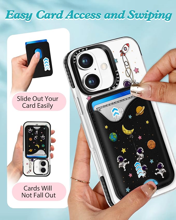 Toycamp for iPhone 16 Case - Compatible with Magsafe with Credit Card Holder Wallet Magnetic Cute Women Teen Girls Kawaii Girly Unique Man Boys Design Pretty Phone Cover for Apple 16 6.1"
