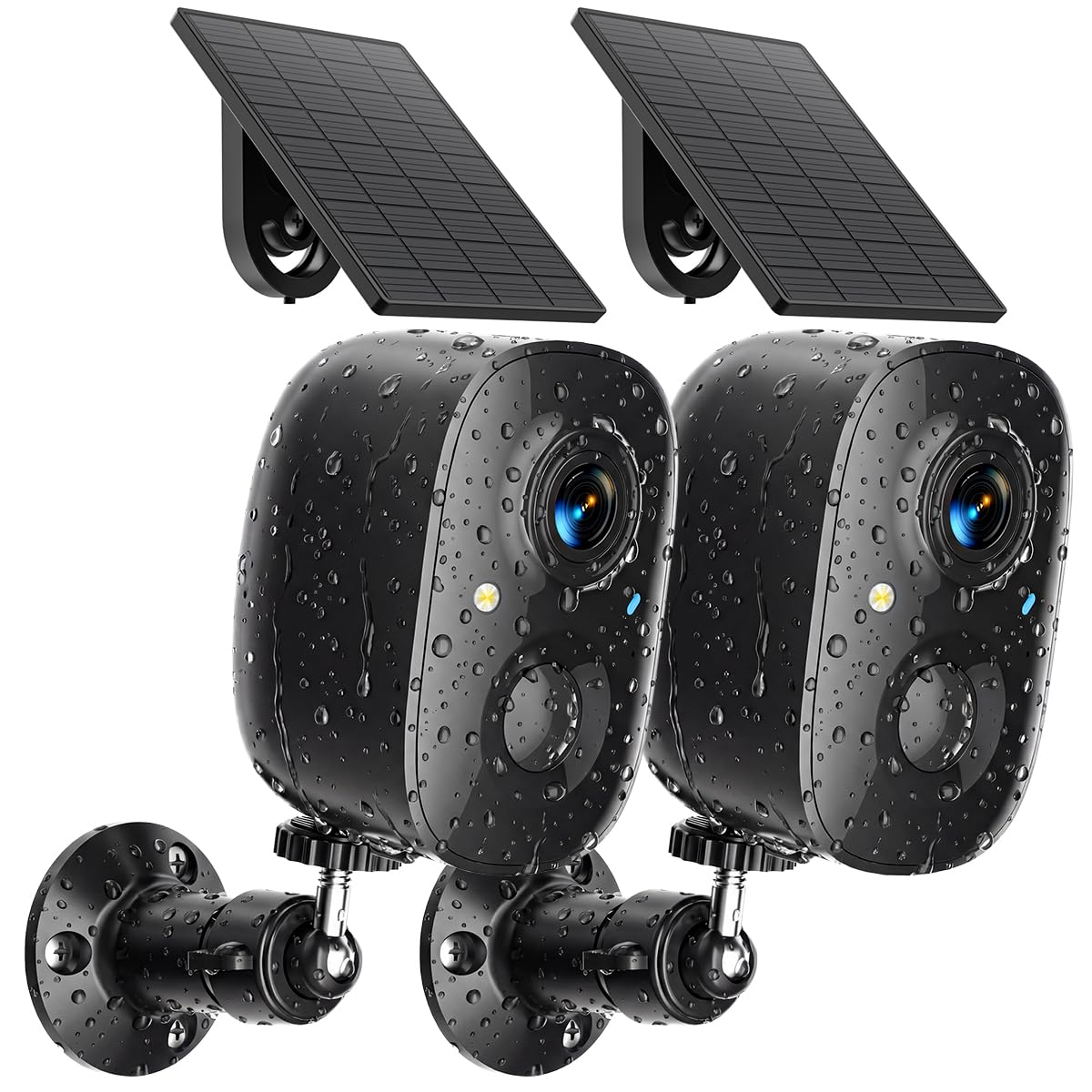 Security Cameras Wireless Outdoor 2K Solar Powered WiFi Cameras for Home Security,AI Detection,Siren Alarm,Spotlight Color Night Vision,2-Way Audio,SD/Cloud Storage