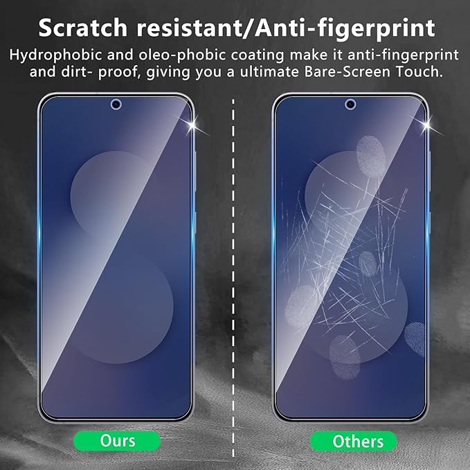 3 Pack Privacy Screen Protector Designed for Samsung Galaxy S25 FE,Full Coverage Anti-Spy Tempered Glass Film,9H Hardness,Anti-Fingerprint,Bubble Free,Easy to Install