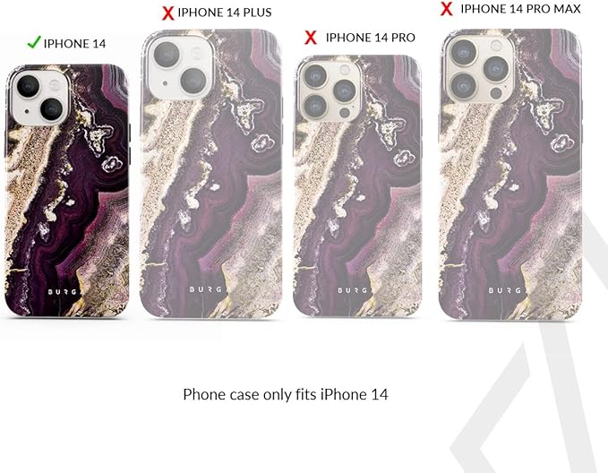 BURGA Phone Case for iPhone 14 - Cute, Trendy, Aesthetic, Pattern Phone Cover, Hard Shell Protection - fits Apple iPhone 14 Case for Women and Men