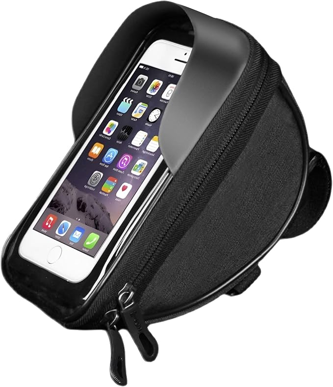 Qlife Bike/Bicycle Phone Front Frame Bag, Waterproof Bike Phone Holder,Cycling Pouch with Rain Cover, Bicycle Top Tube Bag, Bike Accessories for Phones up to 7"