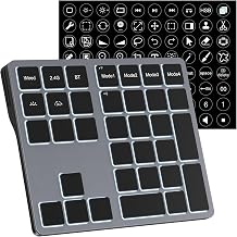 Doohoeek Tri-Mode Programmable Keyboard (BT/2.4G/Wired), Bluetooth Shortcuts Keyboard with 25 Custom Keys & Shortcuts Stickers & Backlit, Wireless Macro Keypad for Windows Graphic, Editing & Office - Image 1