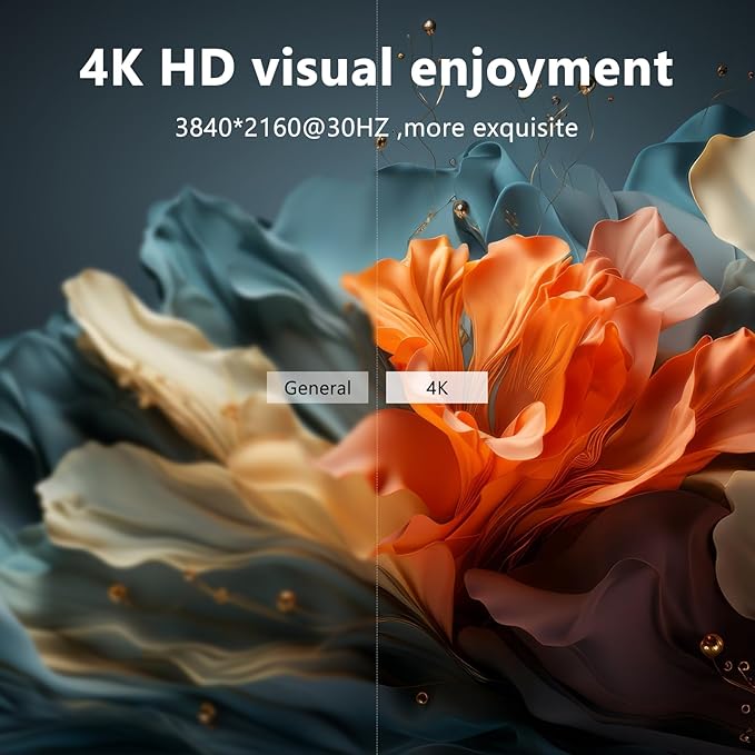 4K HDMI Splitter 1 in 4 Out - 1x4 Powered HDMI Splitter 4 Port Multi Monitor Outputs,Mirror/Copy Screen Only (Not Extend) Support 4Kx2K@30Hz 3D for PS4/Projector/HDTV
