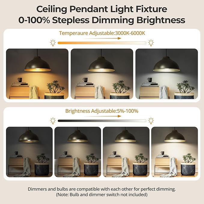 11.8" Aluminum Modern Farmhouse Pendant Light,Adjustable Height 47 Inch Cord Dimmable Compatible E26 Base Sandblasting Oxidation Round Dome Hanging Light Fixture for Kitchen Island Indoor (Gold)