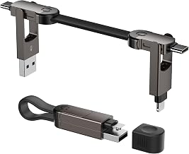 6-in-1 Keychain Charging Cable,60W Fast Charging Multi Charging Cable with USB-A,USB-C,L & Micro USB Connectors,Travel Essentials for Cruise Vacation, Camping, iPhone 18 Pro/Duo/17-12,Samsung,iPad - Image 1