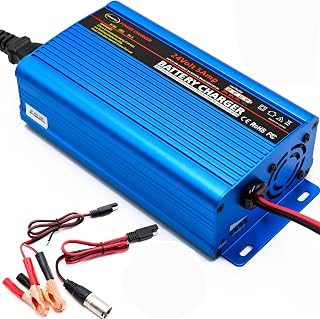 Unocho 24V 5A Battery Charger Smart 4-Stage Lead Acid Battery Maintainer with 3-Pin XLR & Alligator Clips for AGM Gel SLA VRLA Wet Batteries (US Plug) - Image 1