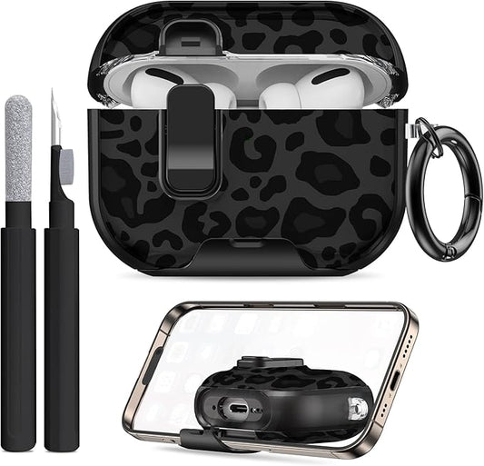 for AirPods Pro 3 Case (2025) with Phone Stand & Cleaner Kit, Cute Soft Silicone Cover for AirPods Pro 3rd Genera case with Keychain for Women Men with Keychain for Airpod Pro case(2025)