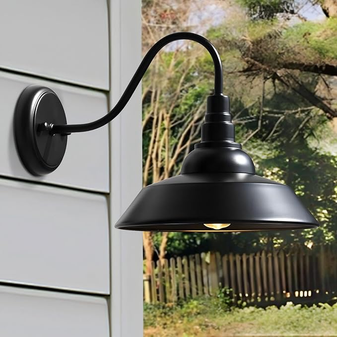 gooseneck barn Light Outdoor Farmhouse Black for Patio Porch Garden