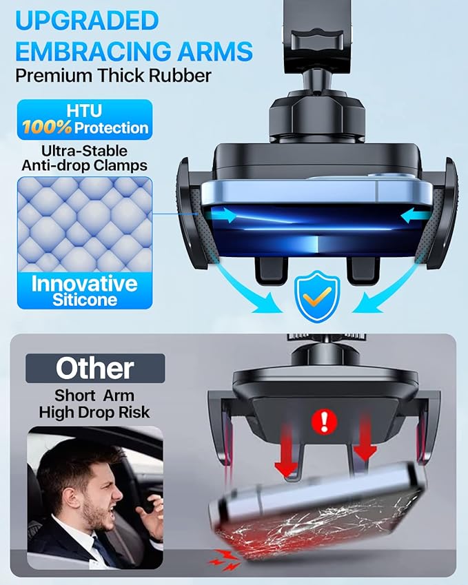 【98+LBS Strongest Suction & Military-Grade】2025 Ultimate Car Phone Mount【Patent & Safety Certs】 Cell Phone Holder Truck Stand for Dashboard Windshield Vent for iPhone 17 Pro Max Samsung (Dark Blue)