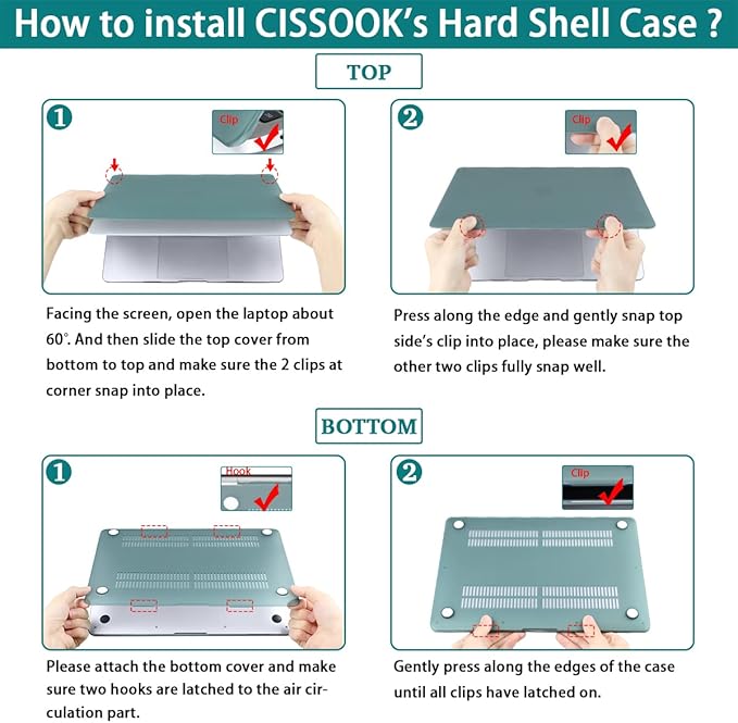 CISSOOK for MacBook Pro 13 Inch Case 2023 2022-2020 Release, Green Hard Shell Case with Keyboard Cover +Screen Protector for MacBook Pro 13 A2338 M2 M1 A2251 A2289 Model with Touch Bar -Clear Green