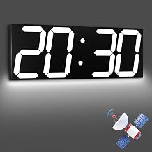CHKOSDA 18.7 Inch Large Digital Clock with GPS Auto-Sync Time - White