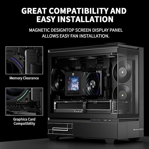 Thermalright Phantom Spirit 120 Vision EVO CPU Air Cooler, Twin Tower Radiator 2150RPM Speed,480x480 Resolving Power IPS Screen with 3.95in,Computer Cooler for Intel lga1851/1700/115x,AM4/AM5