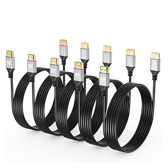 8K Slim HDMI Cable 10FT 5-Pack, Ultra High-Speed 48Gbps